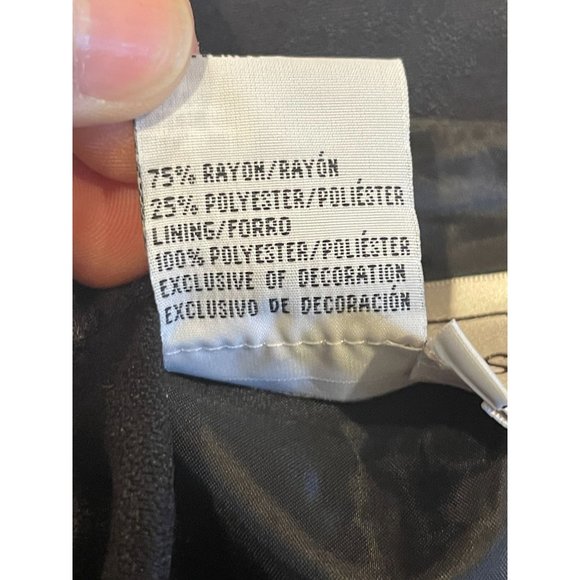 Karin Stevens Women's Skirt Suit Embroidered One Button Short Sleeve Black SZ 12 - Picture 6 of 7